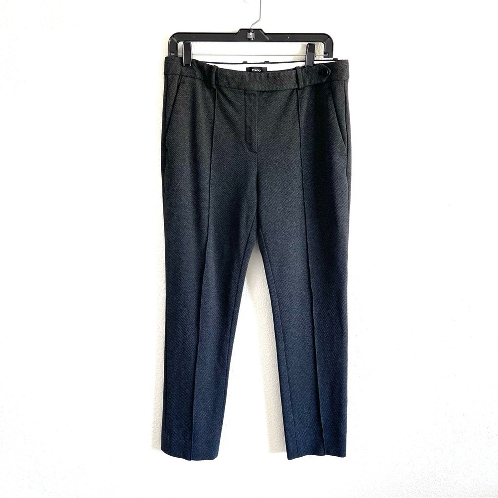 Theory‎ Pintuck Pants Dark Charcoal Knit Twill